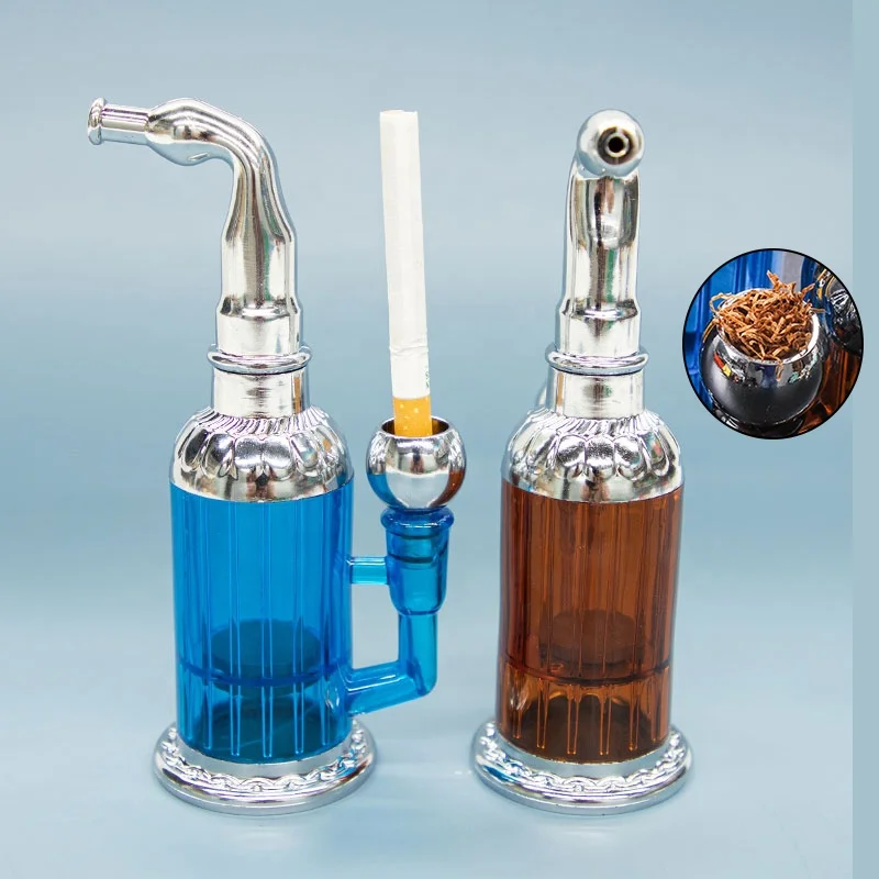 

UKETA New design tobacco cigarette water smoking pipe dual purpose smoking accessories pipes, Blue/brown