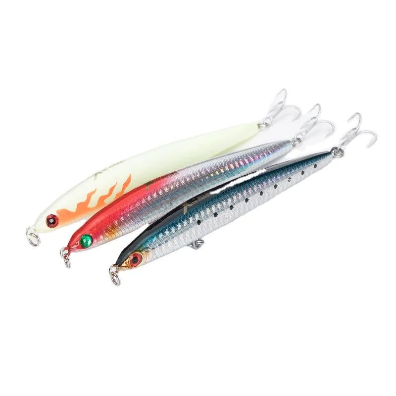 

Kingdom Hot Selling Sinking Pencil Fishing Lures Two Swim Action Hard Baits Sinking Lure stickbaits Wobblers, 4 colors