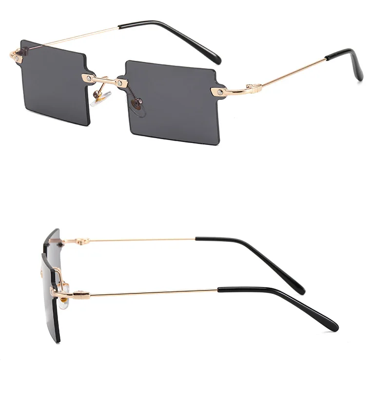 

Oversized Brown 2021 Women Retro Vintage Sunglasses Luxury Brand Rimless Eyewear Oculos De Sol Feminino Big Shades