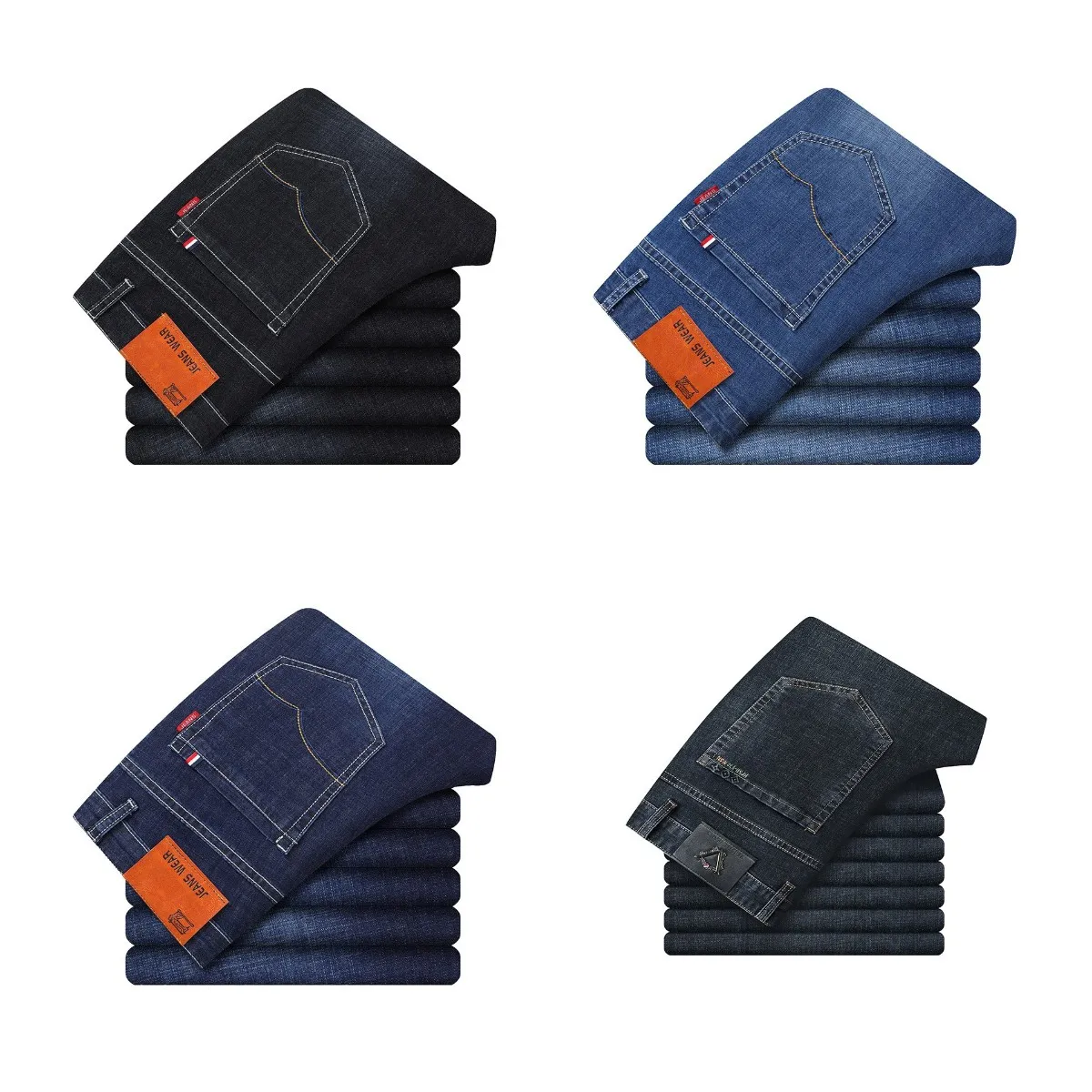 

Men's new fashion jeans 2021 new stretch straight body multi-color pants long pants