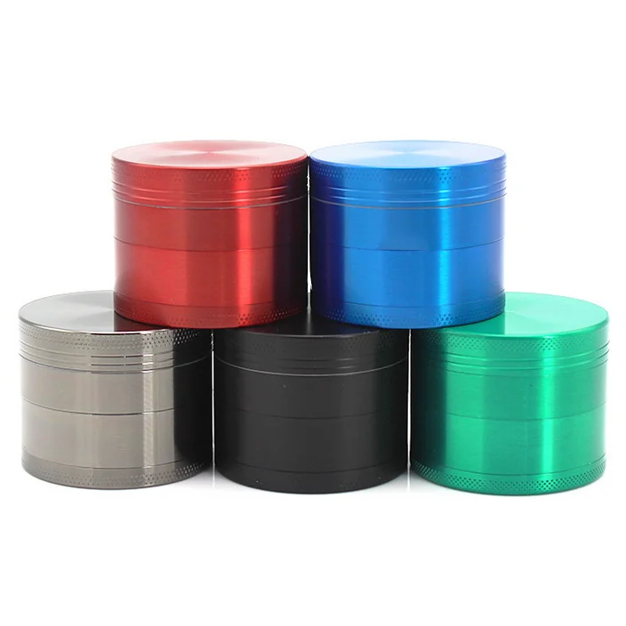 

Hot  herb tobacco grinder colorful zinc alloy 4 parts herb weed grinder smoking accessories, Blue/red/black/green...