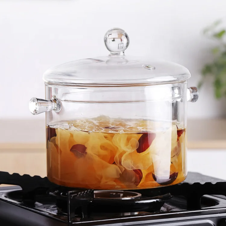 

2020 Amazon Hot Borosilicate Large size transparent clear pyrex glass cooking pot