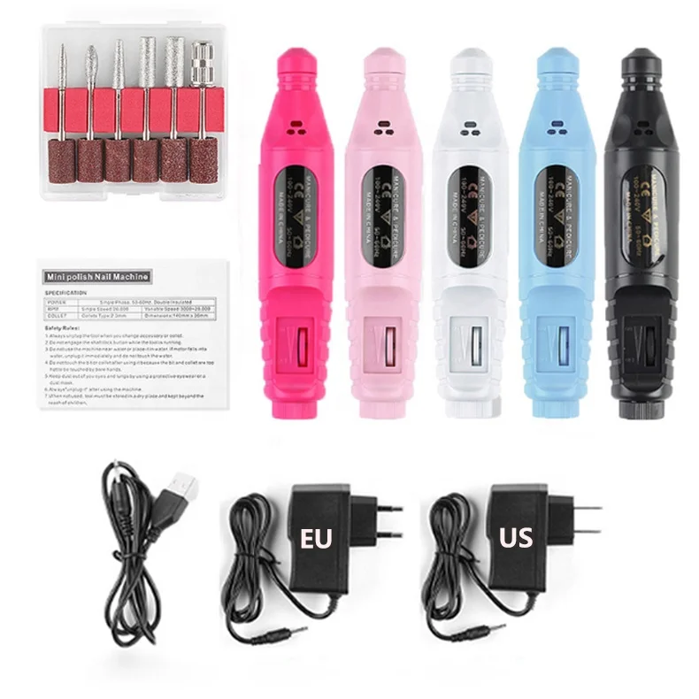 

Price for New Buyers Electric Acrylic Nail File Drill Manicure Pedicure Machine, White/black/blue/red