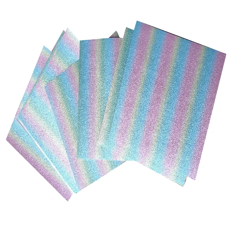 

Gradient Glitter Iridescent Paper Craft Cardstock For Decoration Custom Paper Glitter