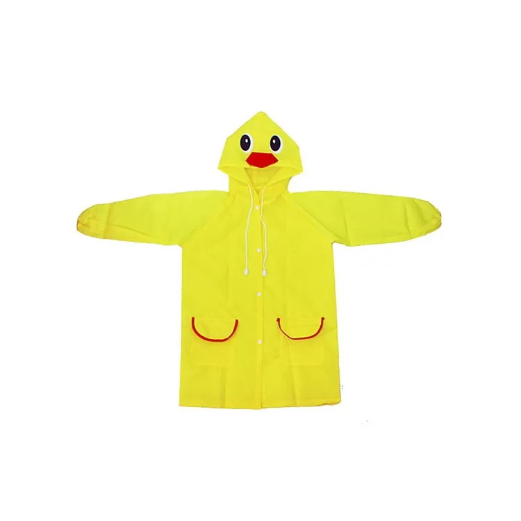 

Hot Sell Fashion plastic rainsuit hooded Cartoon Funny Baby Children Rain Raincoat