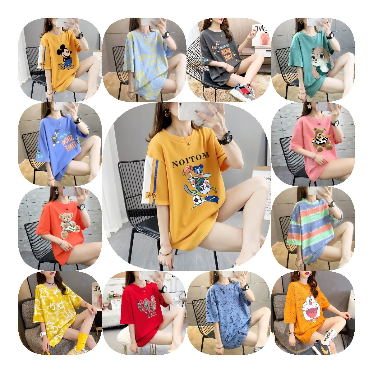 

Cross-border women's short sleeve T-shirt 2021 summer new Korean version of loose large size net red shirt cheap wholesale