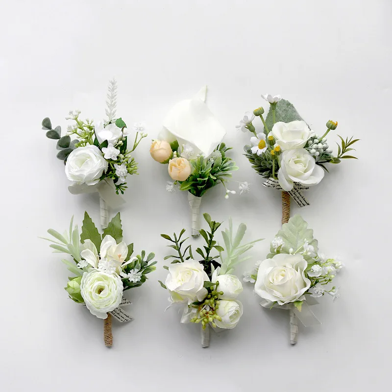 

Fashion groom boutonniere Wholesale Wedding Corsage Flower Pins Brooches Mens Lapel Pin Custom