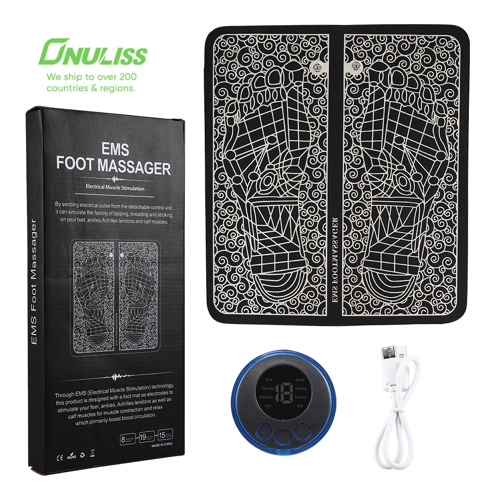 

New Physiotherapy Foldable Electric Ems Foot Massage Pad Muscle Acupoints Stimulator Ems Bioelectric Acupoints Massager Mat