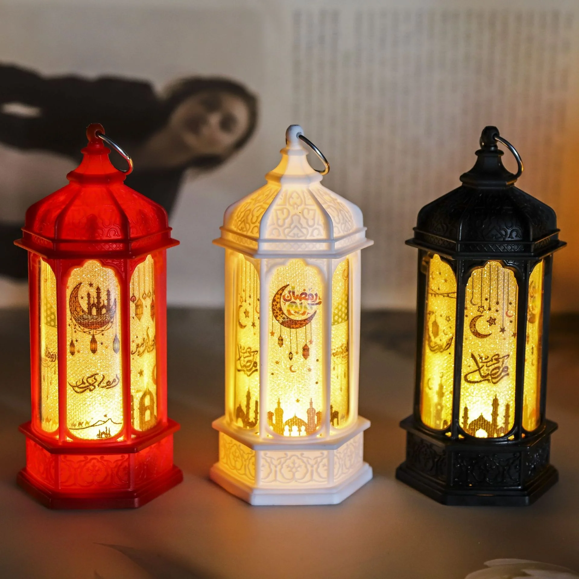 

Ourwarm Muslim Eid Mubarak Hanging Led Decorations Lamps Metal Plastic Ramadan Light Lanterns