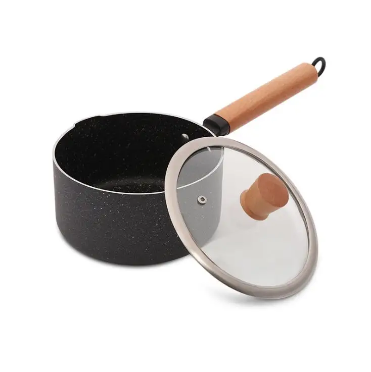 

Stock Aluminium ceramic cookware Saucepan custom cooking pot high quality wholesale milk pan nonstick pans