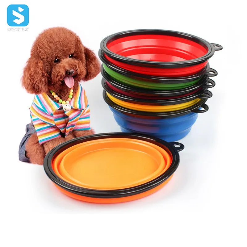 

Portable Personalized Collapsable Water Bowls For Cats Dogs Collapsible Silicone Pet Bowl, Red, yellow, blue, orange, green