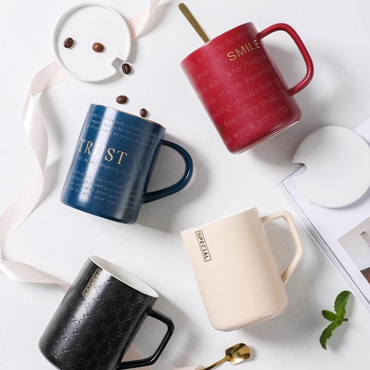 

Nordic creative personality embossed ceramic coffee mug porcelain cup for coffee tea cocoa, Custom color