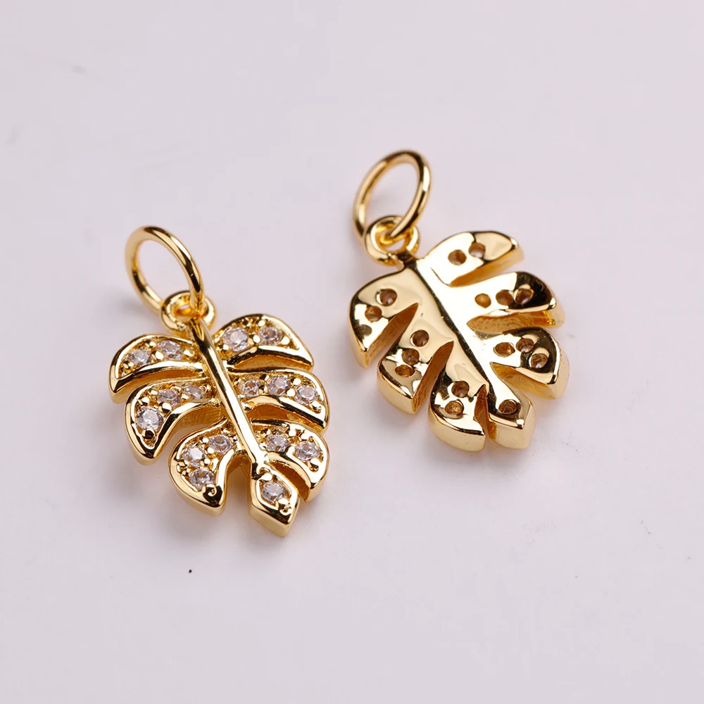 

Copper-zirconium micro-inlaid pendant leaves modeling the latest pendant ladies necklace 9.5*12mm