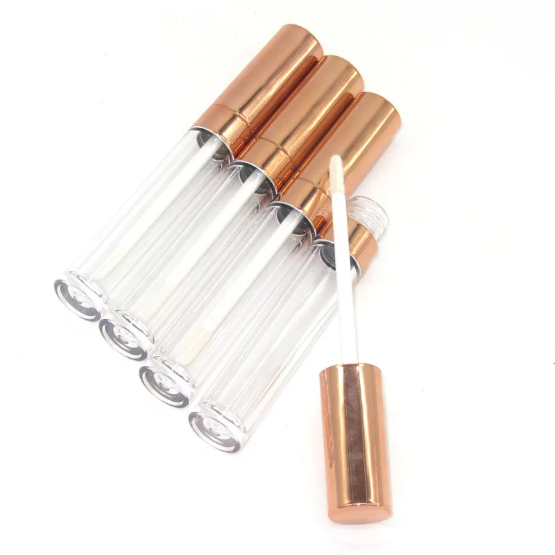 Wholesale Empty Rose Gold Lip Gloss Tube Packaging 6ml 8ml 10ml Container With Wands Rose Gold