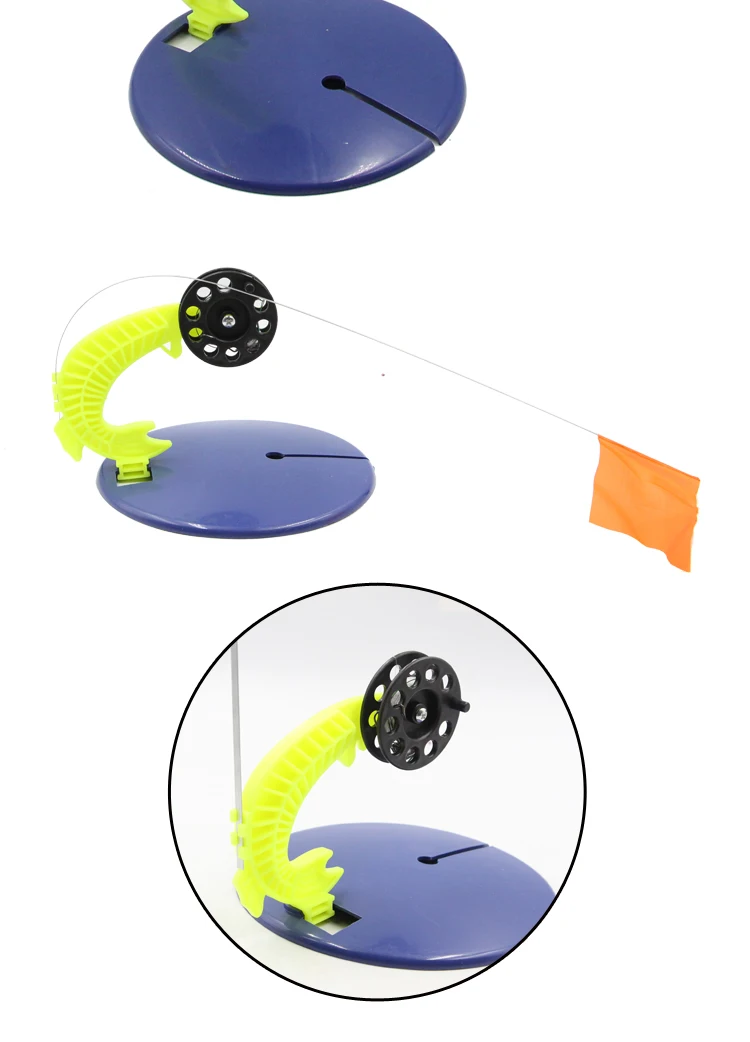 Orange Ice Fishing Rod Tipups Portable Compact Ice Fishing Rigger Hole