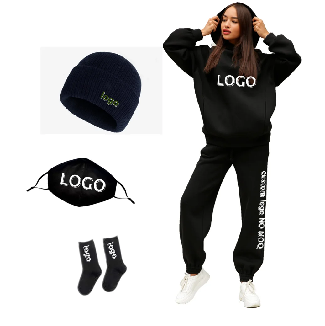 

Free customization of women hooded Sweater + pants two autumn and winter suits