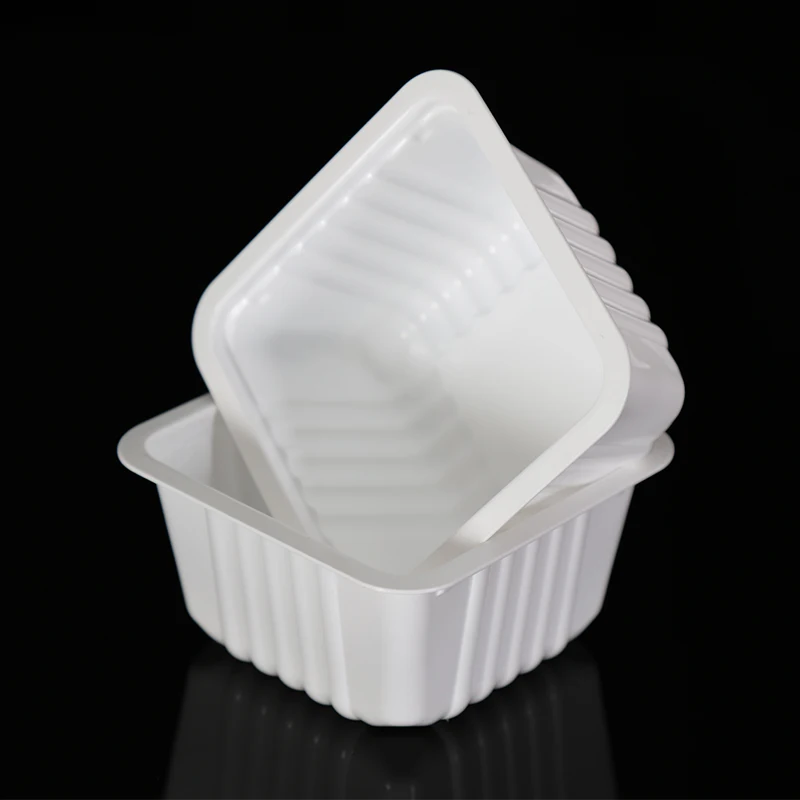 定制设计pp材料白色一次性塑料食品包装盒
