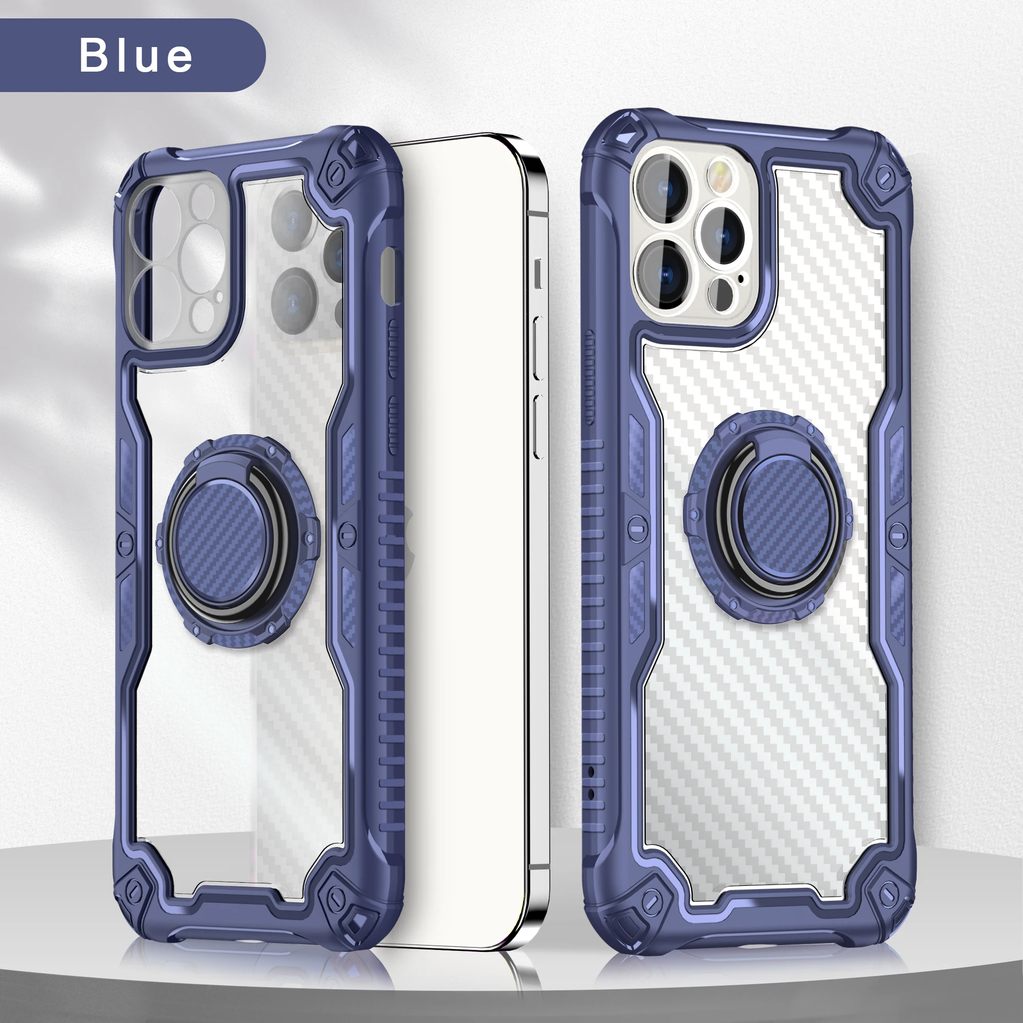 

Magnetic Kickstand Transparent PC TPU Mobile Phone Cover For Iphone 11 12 13 Pro Max Shockproof Protective Case, As picture show