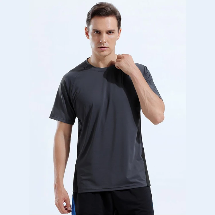 

New High Quality Men T Shirt Casual Short Sleeve O-neck Man Gray Tee Shirts