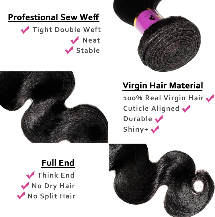 
Overseas unprocessed vendors virgin weft vendors raw original Brazilian bundles sample different styles human hair weave in bulk 