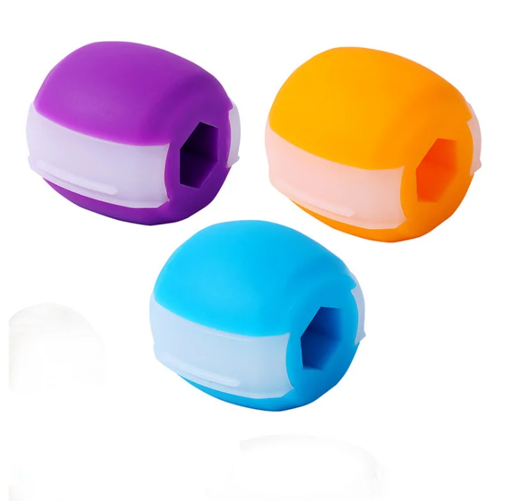 

Jaw zrsize Facial Bite Muscle Exerciser, Mandibular Fitness Ball Mandibular Mandible Training Device, Blue/yellow /gray