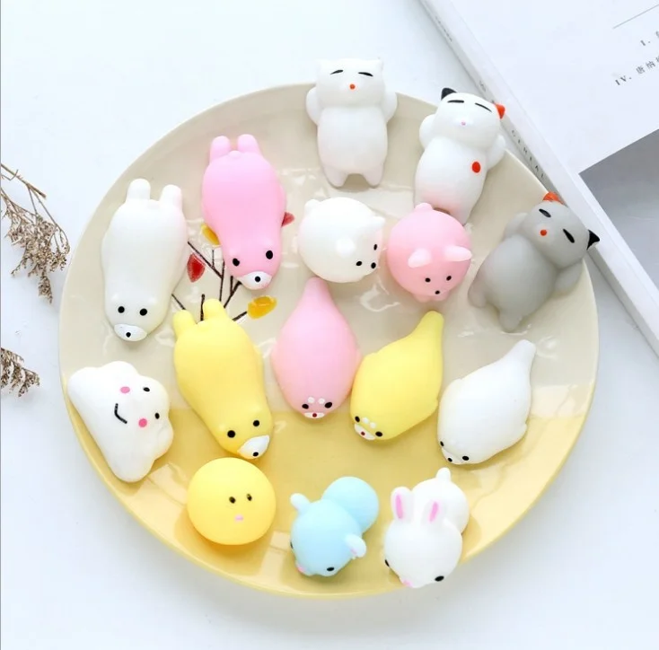 
Amazon hot selling mini toys animal anti stress reliever kawaii mochi squishy tpr toy 