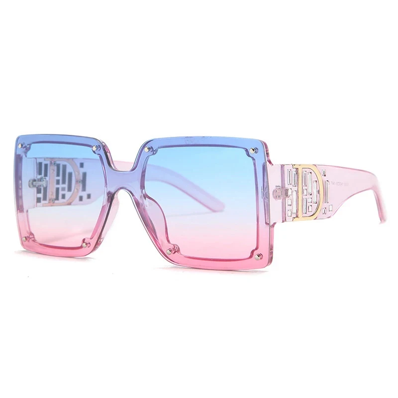 

Oversized Sunglasses Women Men Brand Black Square Shades UV400 Gradient Sun Glasses For Men Cool One Piece Brand Designer Glass, 6colors