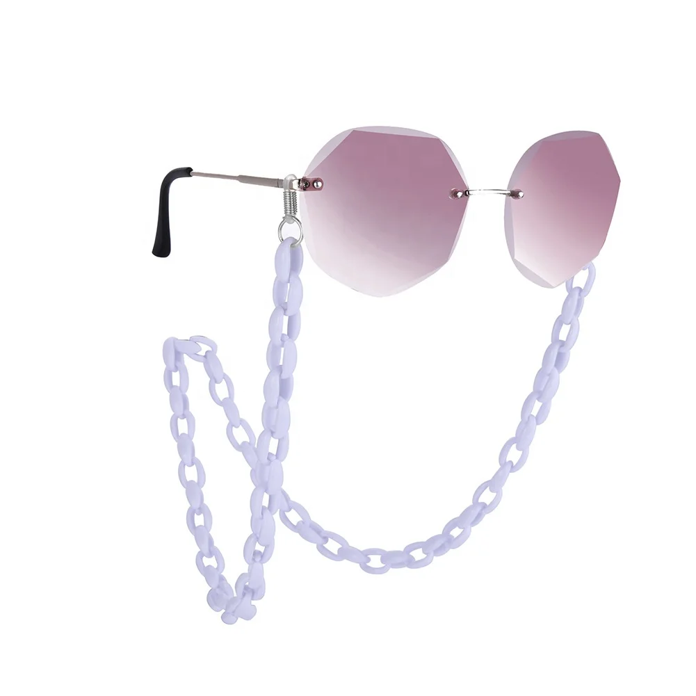 

New Arrival Fashion Jewelry Women Girls Candy Color Acrylic Sunglasses Chains Necklace Holder Anti-Lost Masking Chain Lanyard