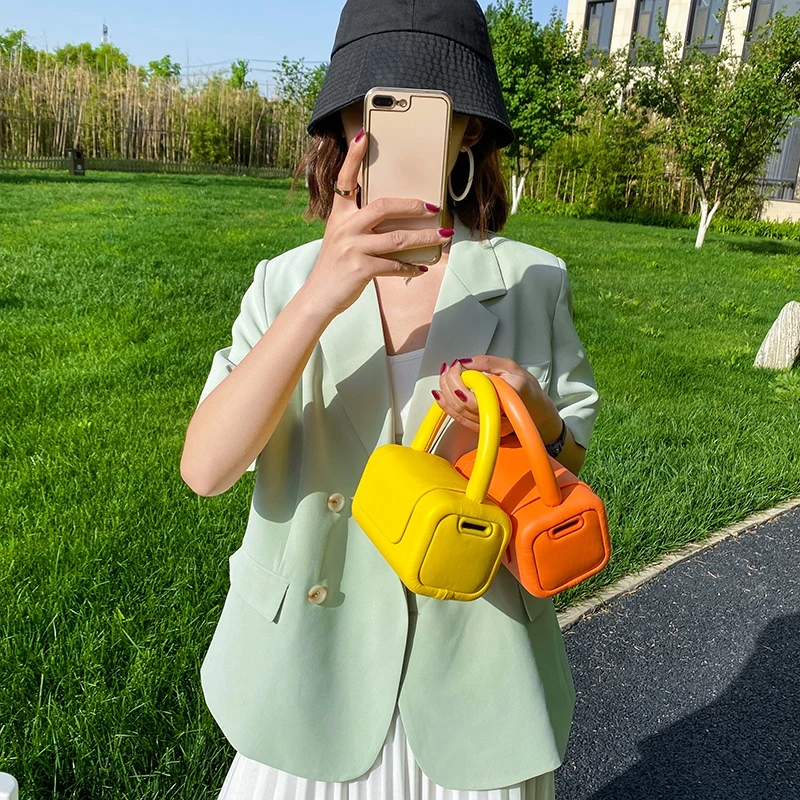 

Fashion Candy Color Cute Tote Hand Bags Designer Handbags Box Bags Women Girls Crossbody Purses, Customized color