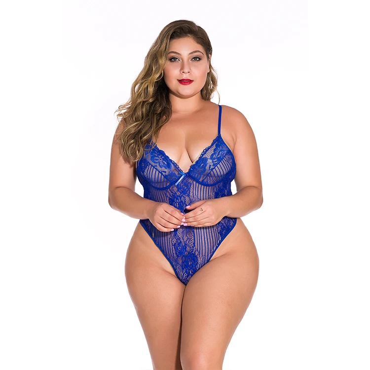 

Plus Size Sexy Lingerie Women'S Lace Hollowed Out Two Piece Lingerie Erotic Set