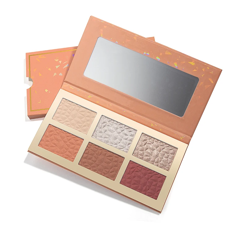

High Quality Private Label Cosmetics Makeup Pressed Contour Bronze Powder Highlighter Palette, 6 color