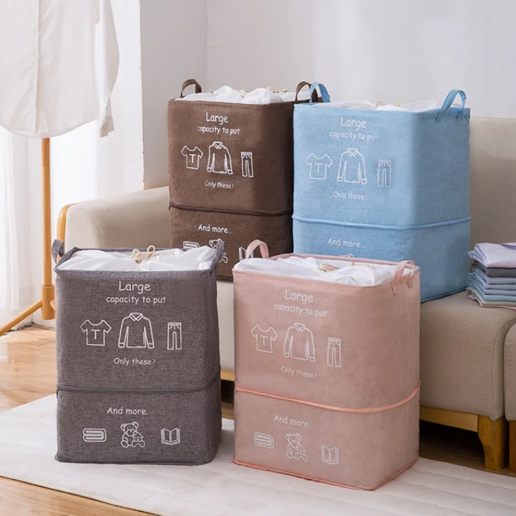 

Foldable Washable Bedroom wardrobe hanging organizer clothes basket Storage Bags