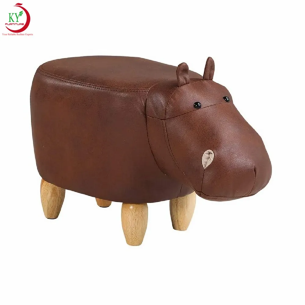 Jky Furniture Leather Animal Shape Foot Rest Stool Storage Ottoman