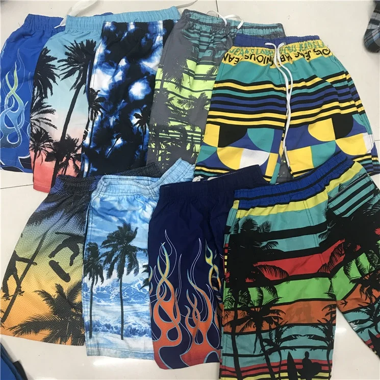 1.32 Dollar BK072 Summer wear 5 - 12 years old Teenagers boys floral mix 5 size children swimwear beach shorts