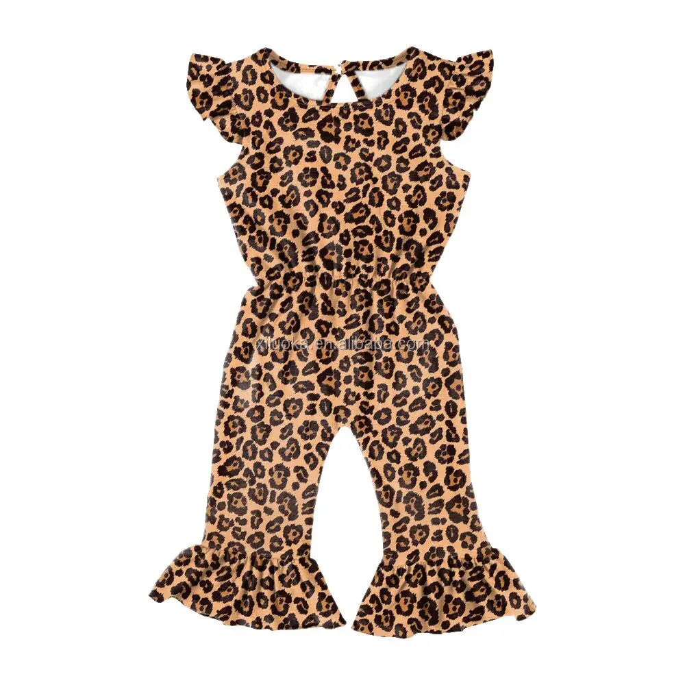 

Leopard Print Girl Wholesale Boutique Clothing Milk Silk Custom Kids Jumpsuit, Picture