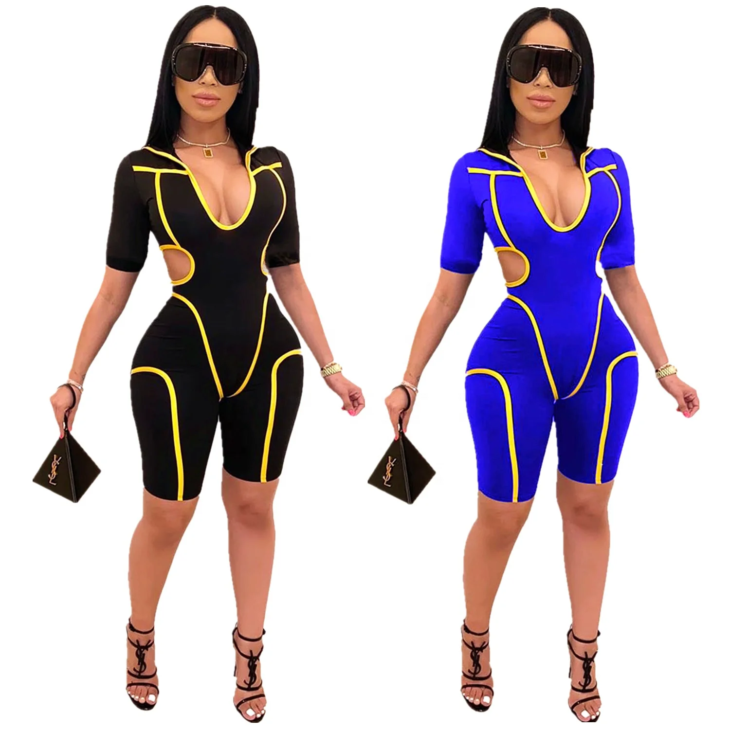 

MT76-5117 Hot selling hot style sexy women's striped jumpsuit with hat