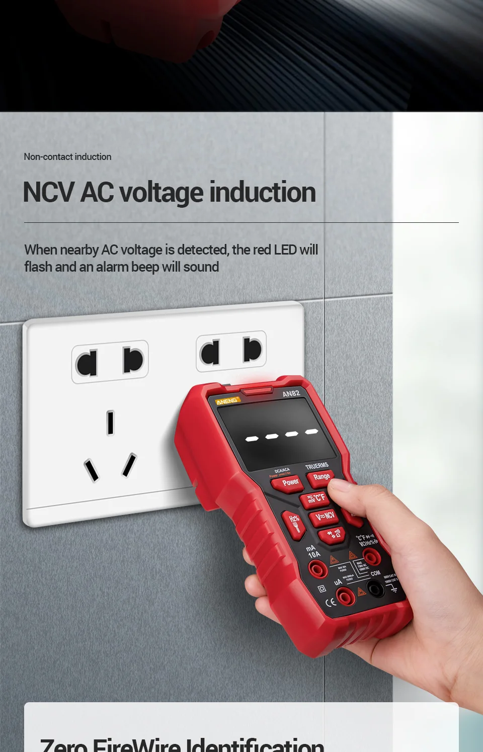 ANENG AN82 Kỹ Thuật Số Vạn Năng Chuyên Nghiệp 9999 Thử Nghiệm Tự Làm Transistor Tụ NCV Xét Nghiệm True RMS Analog Meter Multimetro