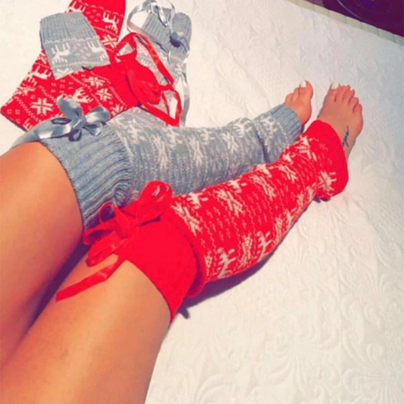 
Women Leg Warmers Winter Warm Over Knee High Footless Long Leg Warmers Thermal Acrylic Knit Long Stocking Socks 