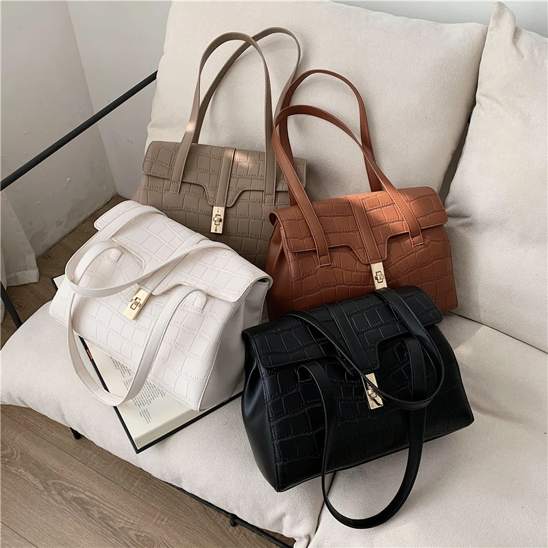 

Hot sell stone pattern handbags 2022 young lady large fashion hand bags popular design purses for girls