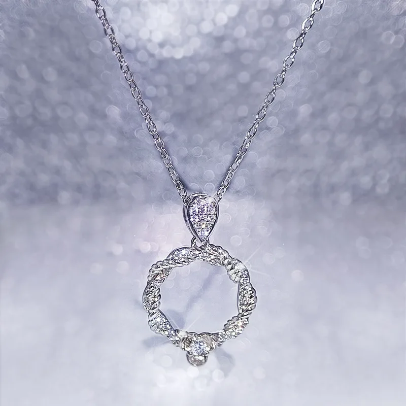 

Fashion Designs KYNL0352 Platinum Plated Geometric Shape Shine 3A Zircon Pendant Necklaces for Women, Silver