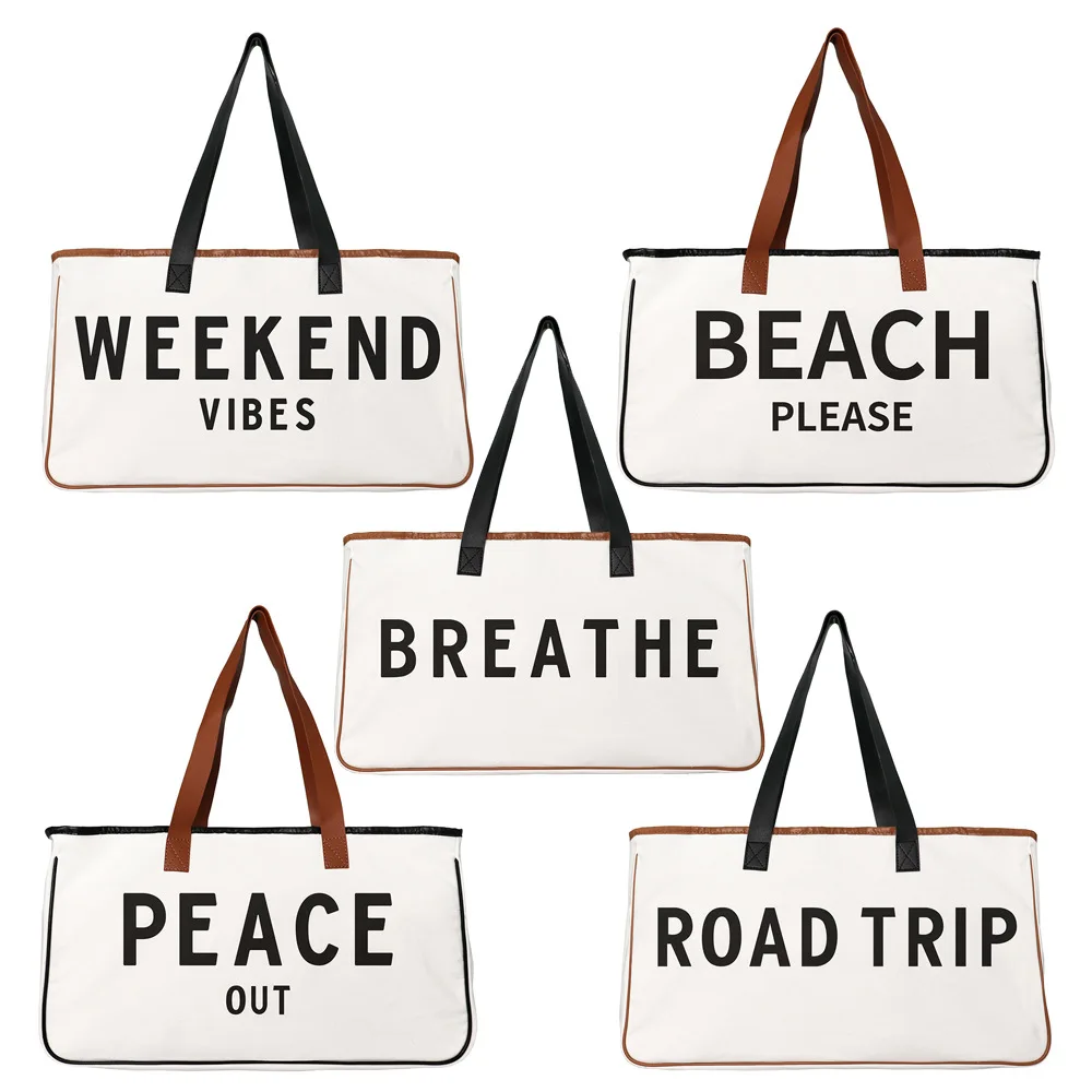 

Beach Bag Cotton Linen Sail Cloth Bag Large Capacity Tote Bags Handbag