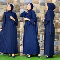 

Wholesale Dubai Women Pleated Chiffon Abaya Dress Custom Islamic Clothing Solid Color Soft Prayer Dress