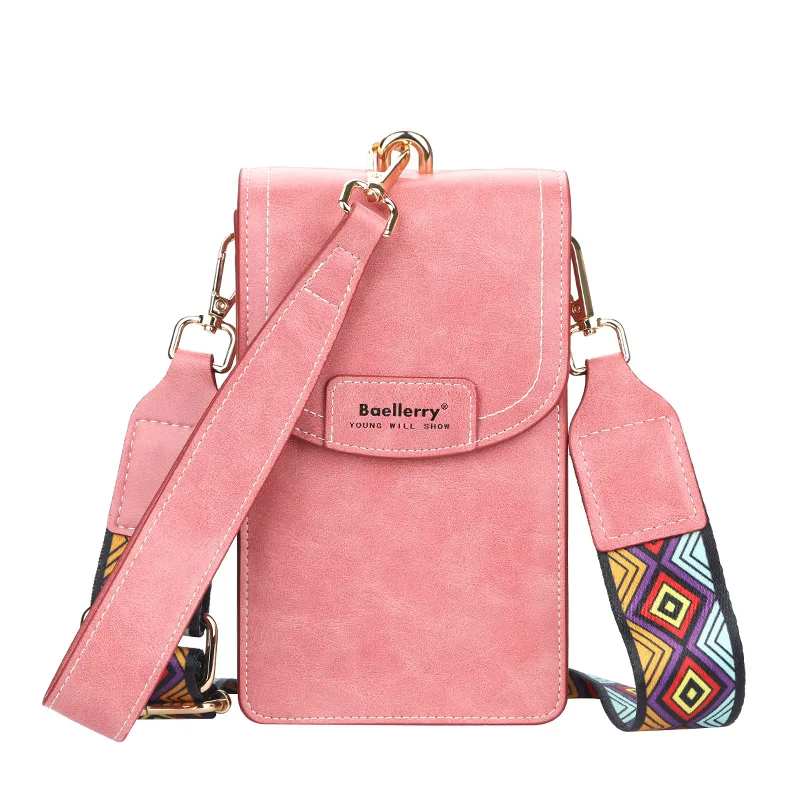 

Wholesale Custom Logo Fashion Women Compact Sling Crossbody Bag Pu Leather Waterproof Handphone Shoulder Female Bag, 6 color,blue,black,brown,dark pink,light pink,apricot