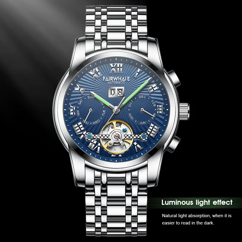 2022 Luxury Brand 6060 Calendar Watches Men WristWatch Stainless Steel Band Automatic Mechanical Watch