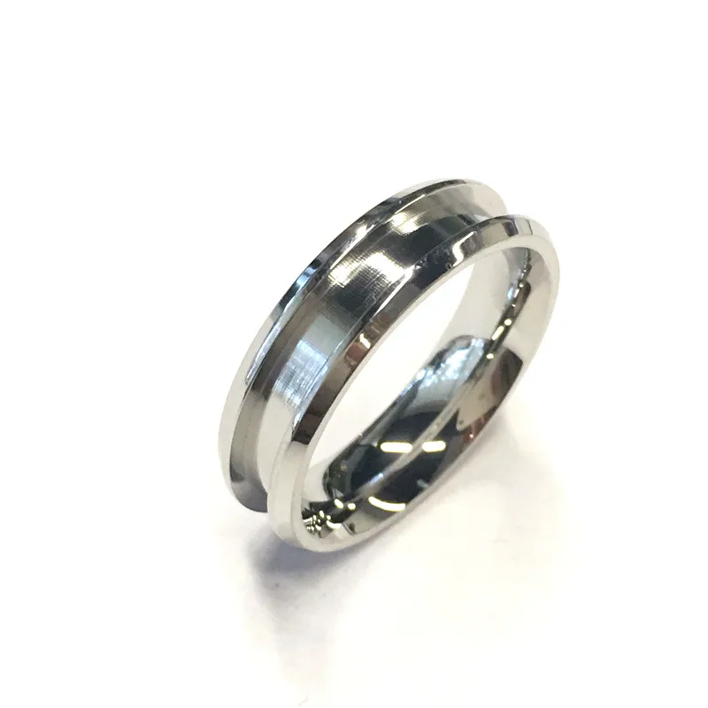

Cheap wholesale 6mm 1 channel stainless steel blank ring for inlay