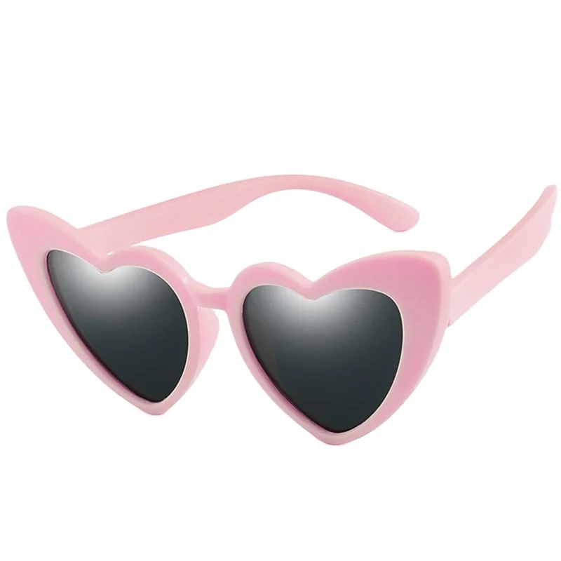 

LOVE Heart Boys Girls Glasses New Children Sunglasses Kids Polarized Sun Glasses Baby Flexible Safety Frame Eyewear, Pink