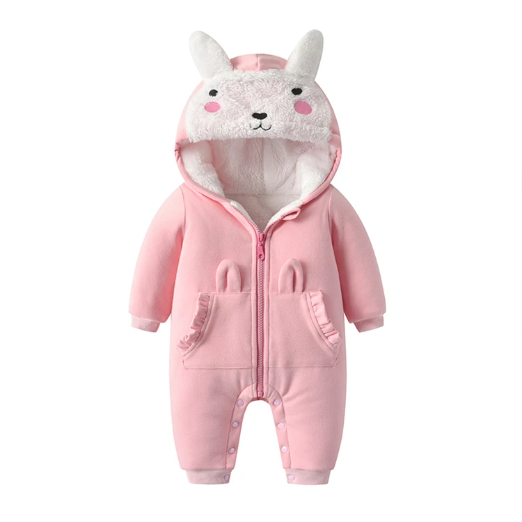 

Top-ranking in Amazon Animal cute zipper warm Baby Girls' Rompers Infant jumpsuit, Pink