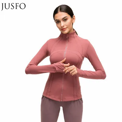 JUSFO Wholesale Custom Logo Women Workout Sports Yoga Fitness High Quality Winter Yoga Jacket Women