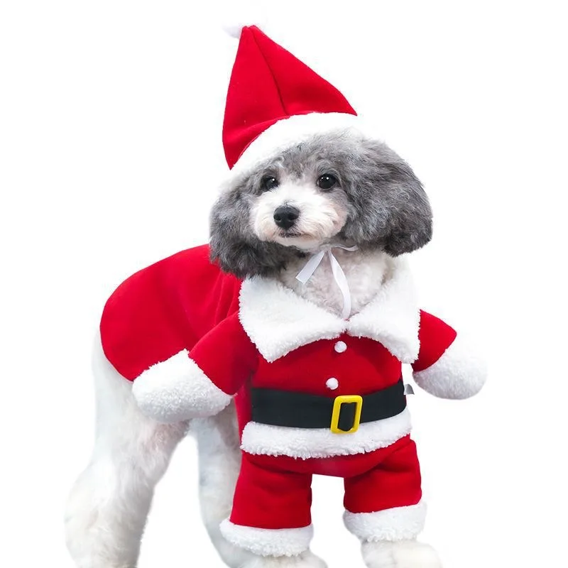 

Pet Dog Santa costume four feet clothes