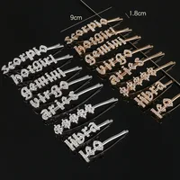 

Women Girls Novelty Hollow Out Letters Hair Clip Luxury Shimmer Rhinestone One Word Hairpins Night Club Party Styling Barrettes